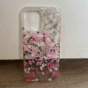 Kate Spade Floral Clear iPhone 15 Pro Max Case Pink Black